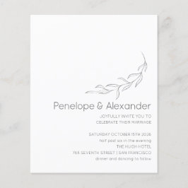 Bröllopsinbjudan med minimalistisk botanisk teckni