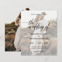 Bröllopsinbjudan med modern kalligrafi