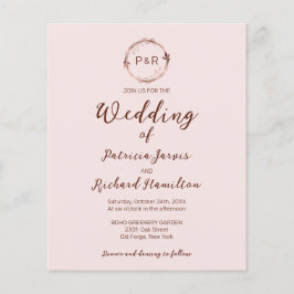 Bröllopsinbjudan med monogram i budget - Misty Ros