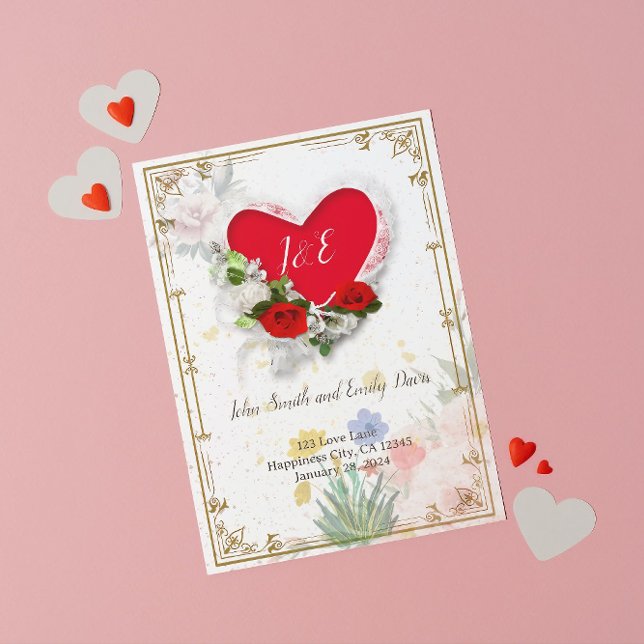 Bröllopsinbjudan med Osa på baksidan Inbjudningar (wedding invite with rsvp on back, wedding invites with rsvp)