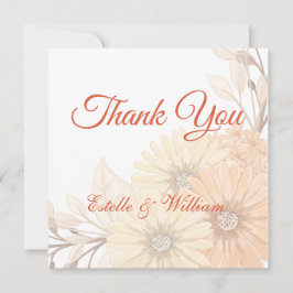 Bröllopsinbjudan med pastellfärgad blomdesign tack kort