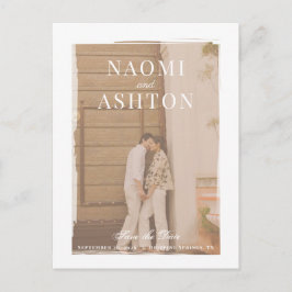 Bröllopsinbjudan med penselfärg Save The Date Vykort