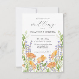 Bröllopsinbjudan med QR-kod Unika Blommor Inbjudningar
