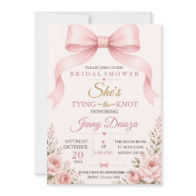 Bröllopsinbjudan med rosa slinga