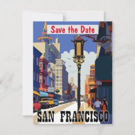 Bröllopsinbjudan med San Francisco Cable Car Spara Datumet