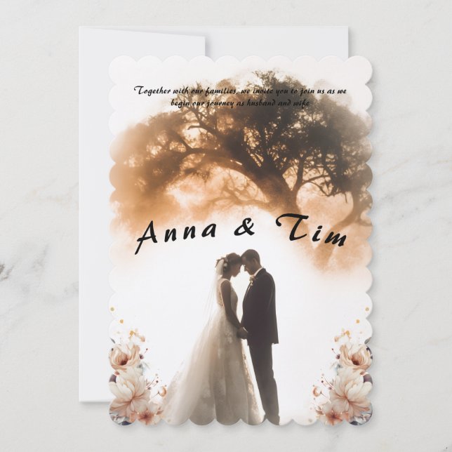 Bröllopsinbjudan med stil och elegans inbjudningar (Framsida)