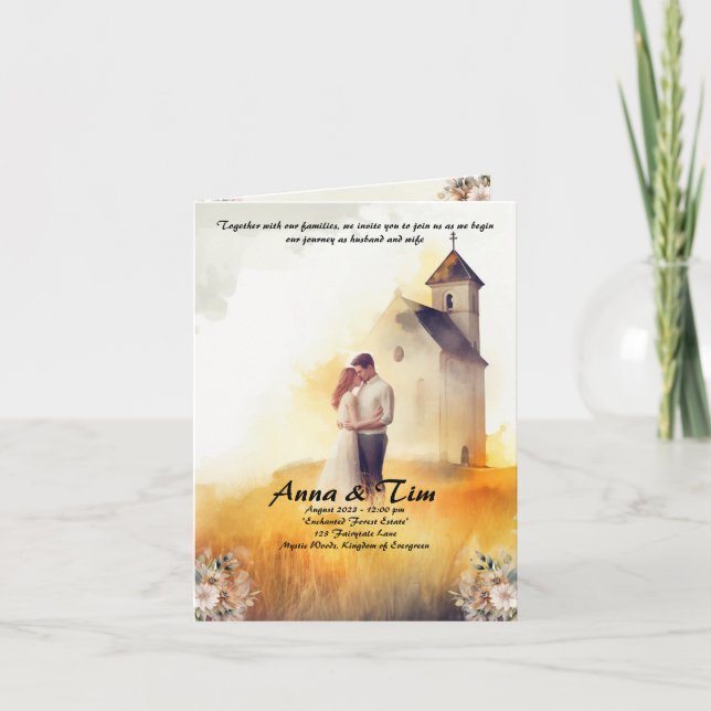 Bröllopsinbjudan med stil och elegans kort (Framsida)