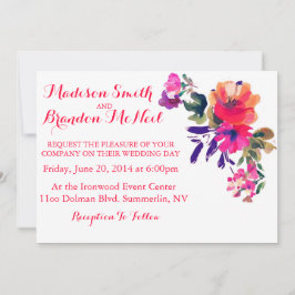 Bröllopsinbjudan med stora vattenfärger inbjudningar