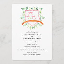 Bröllopsinbjudan med Vapensköld Monogram Inbjudningar