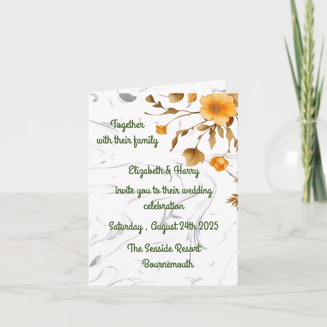 Bröllopsinbjudan Meddelande (Framsida)