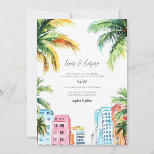 Bröllopsinbjudan Miami Beach Inbjudningar