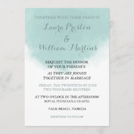 Bröllopsinbjudan Mint Grönt Watercolor Wedding Inbjudningar