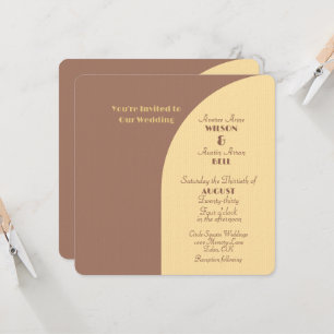 Bröllopsinbjudan Mocha Mousse Arched Flat Card