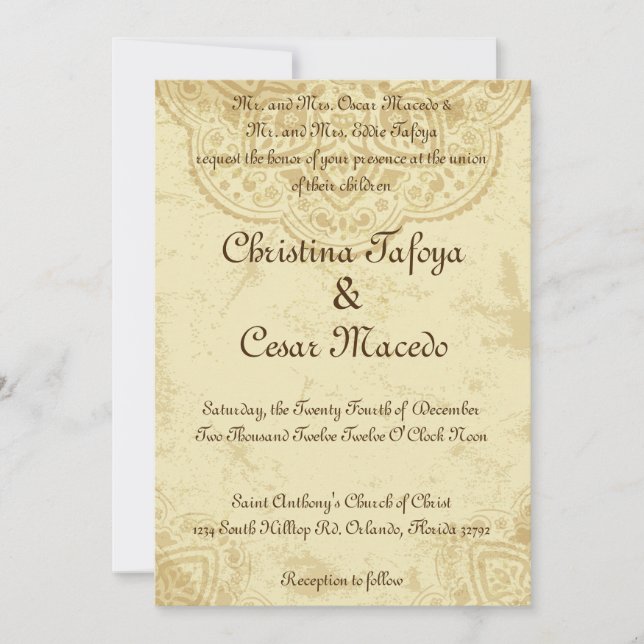 Bröllopsinbjudan Moroccan India Doyle Inbjudningar (Framsida)