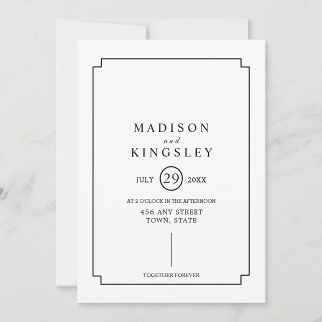 Bröllopsinbjudan old school ram inbjudningar (Framsida)