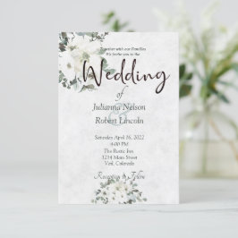 bröllopsinbjudan om elfenbensfärgad blommigt inbjudningar