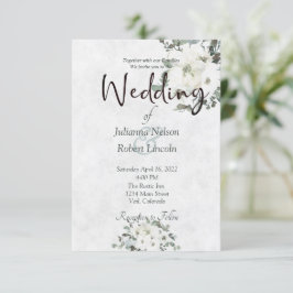 bröllopsinbjudan om elfenbensfärgad blommigt inbjudningar