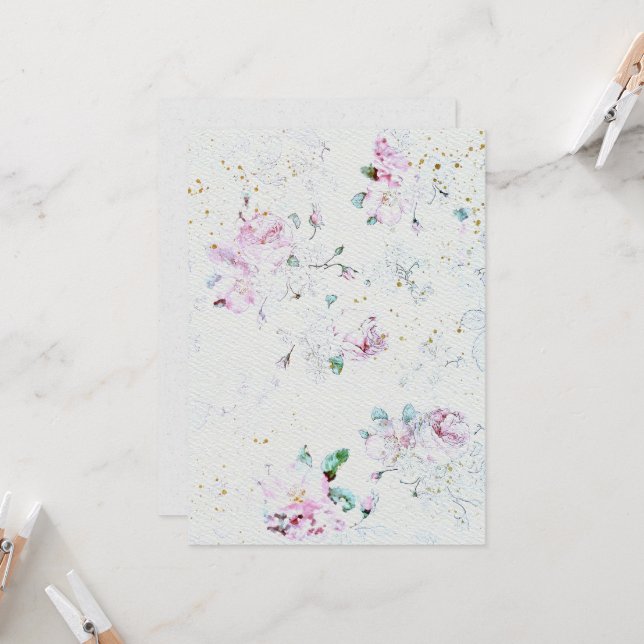 Bröllopsinbjudan om Papper vattenfärgstex Inbjudningar (Fram/Back In Situ)