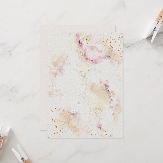 Bröllopsinbjudan om Papper vattenfärgstex Inbjudningar (Fram/Back In Situ)