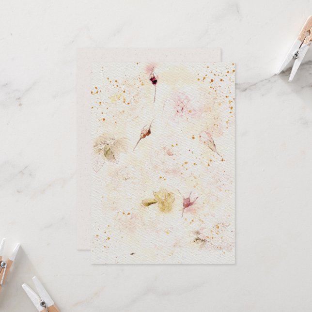 Bröllopsinbjudan om Papper vattenfärgstex Inbjudningar (Fram/Back In Situ)