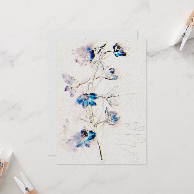 Bröllopsinbjudan om Papper vattenfärgstex Inbjudningar (Fram/Back In Situ)