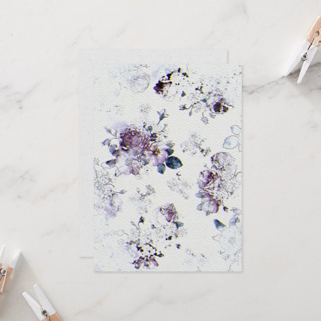 Bröllopsinbjudan om Papper vattenfärgstex Inbjudningar (Fram/Back In Situ)