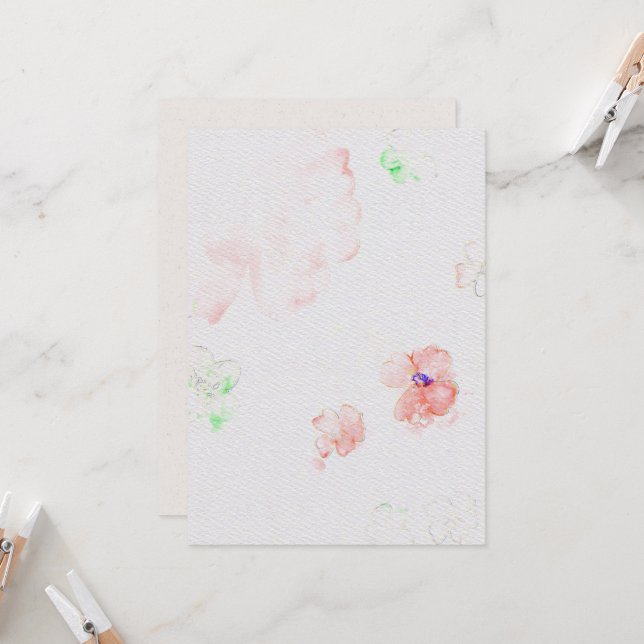 Bröllopsinbjudan om Papper vattenfärgstex Inbjudningar (Fram/Back In Situ)