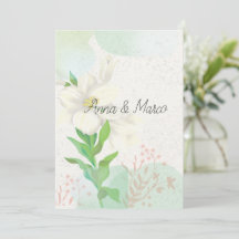 Bröllopsinbjudan ömtåliga blommor