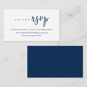 Bröllopsinbjudan Online RSVP, Modernt Skriptkort Tilläggskort