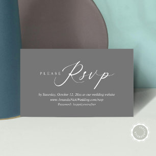 Bröllopsinbjudan Online RSVP, Modernt Skriptkort Tilläggskort