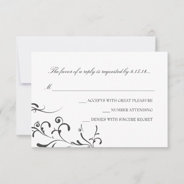 Bröllopsinbjudan - OSA | Blommigt Grace |wb Kort (Framsida)