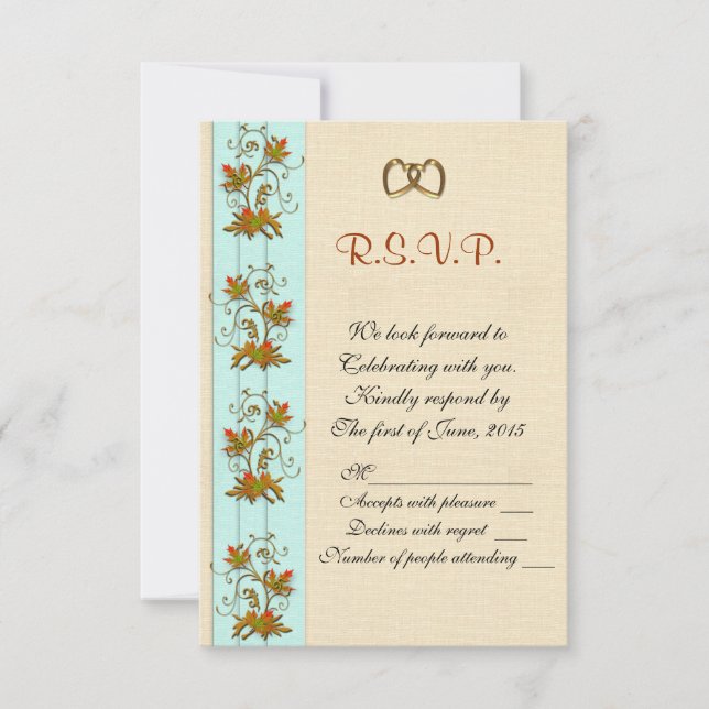 Bröllopsinbjudan OSA Höst löv Inbjudningar (Framsida)