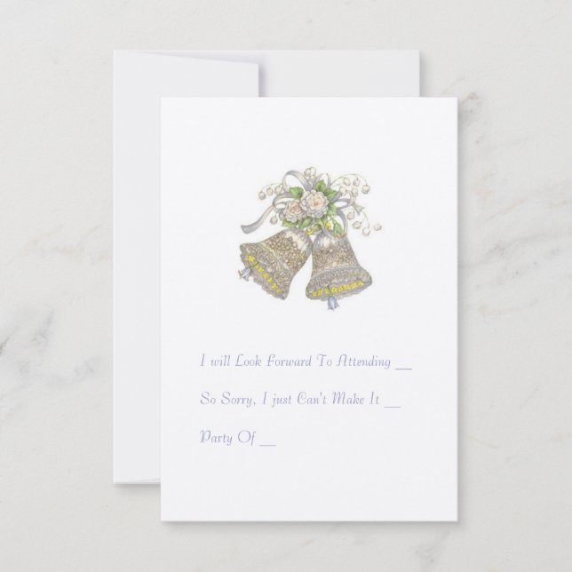 Bröllopsinbjudan, OSA kort. ’Bröllop Klockor’ (Framsida)