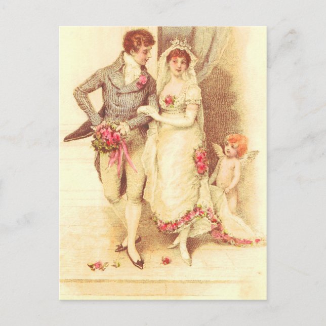 Bröllopsinbjudan på budget inbjudan vykort (Framsida)