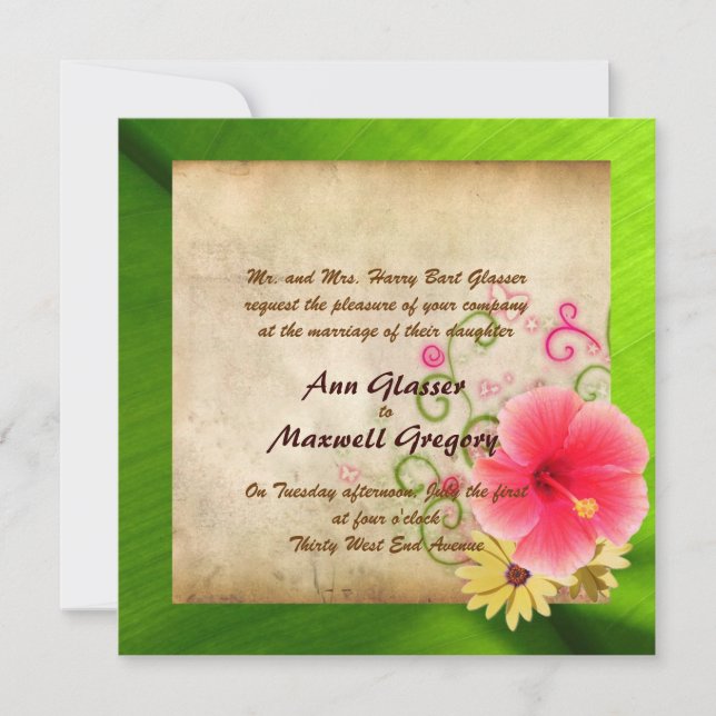 Bröllopsinbjudan på stranden inbjudningar (Framsida)