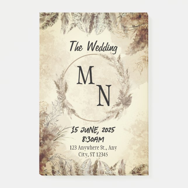 Bröllopsinbjudan Post-it Block (Framsida)