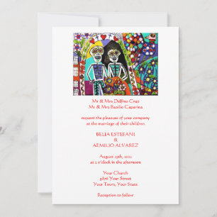 Bröllopsinbjudan (rektangel) - Day of the dead Inbjudningar