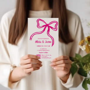 Bröllopsinbjudan rosa av vimatisk butik inbjudningar