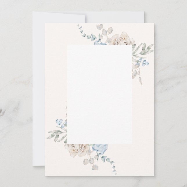 Bröllopsinbjudan - rosa blå ro inbjudningar (Framsida)