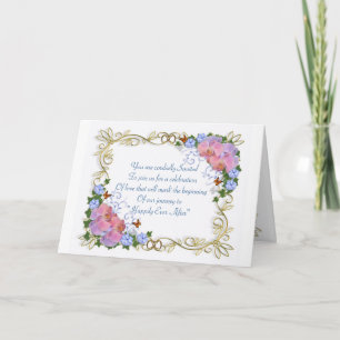 Bröllopsinbjudan rosa orchids elegant inbjudan