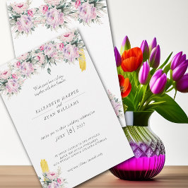 Bröllopsinbjudan Rosa Peonies Rådkort