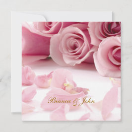 Bröllopsinbjudan Rosa ros Elegant Inbjudningar