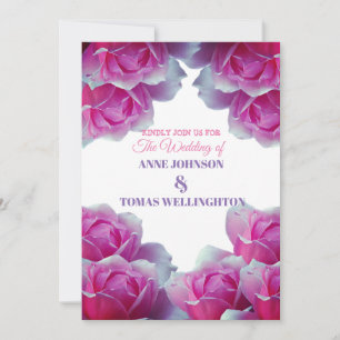 Bröllopsinbjudan, Rosa ros Inbjudningar