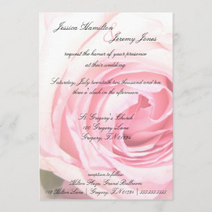 Bröllopsinbjudan Rosa ros Inbjudningar