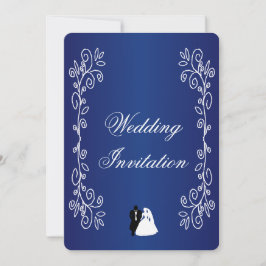 Bröllopsinbjudan Royal Blue Bride Groom Inbjudningar
