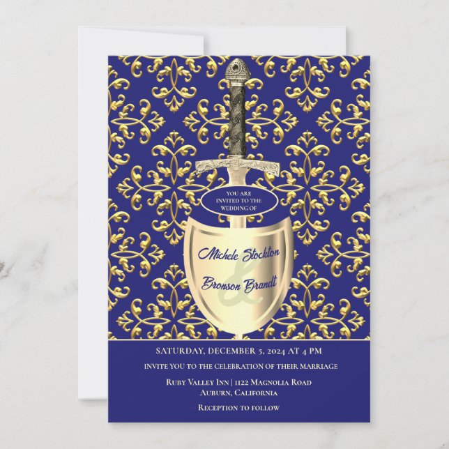 Bröllopsinbjudan royal Mönster Inbjudningar (Framsida)