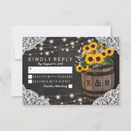 Bröllopsinbjudan RSVP för Rustic Sunflower Winery OSA Kort