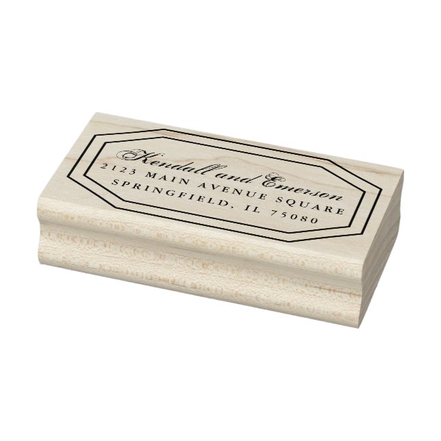 Bröllopsinbjudan Rubber Frimärke *Golden Blooms* Stämpel (Stämpel)