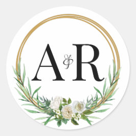 Bröllopsinbjudan Runt Klistermärke