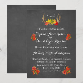 Bröllopsinbjudan | Rustic Antlers Fall Boho Inbjudningar